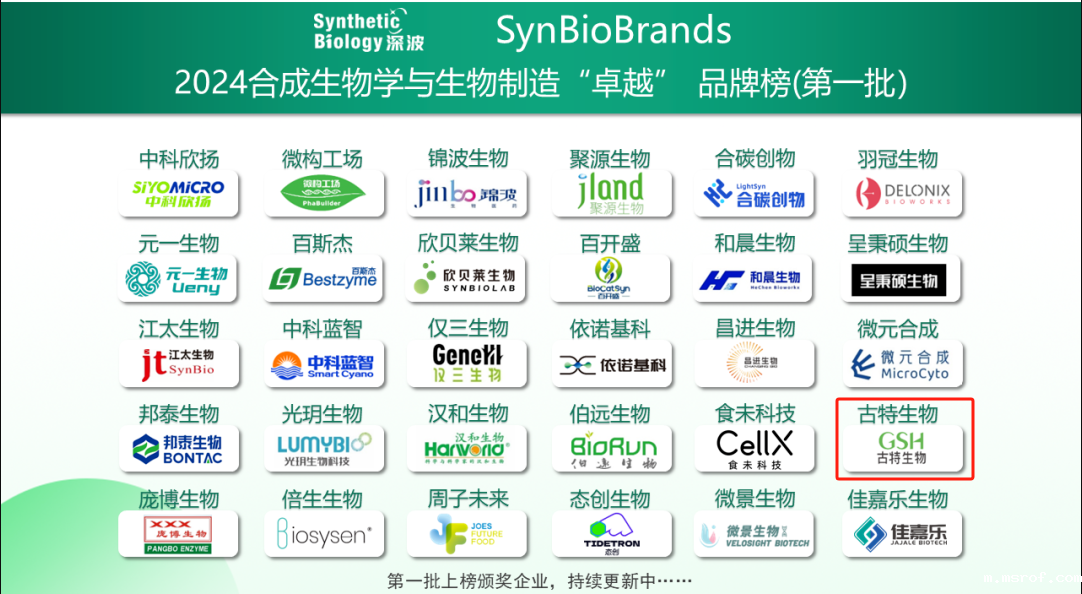 喜讯！开云体育新人生物荣登2024合成生物学与生物制造卓越品牌榜！